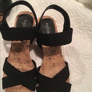 Strapped. Wedge sandals. NWOT